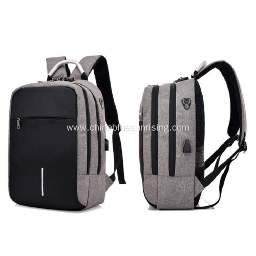 USB Rechargeable Backpack School Travel Double Shoulder Bag